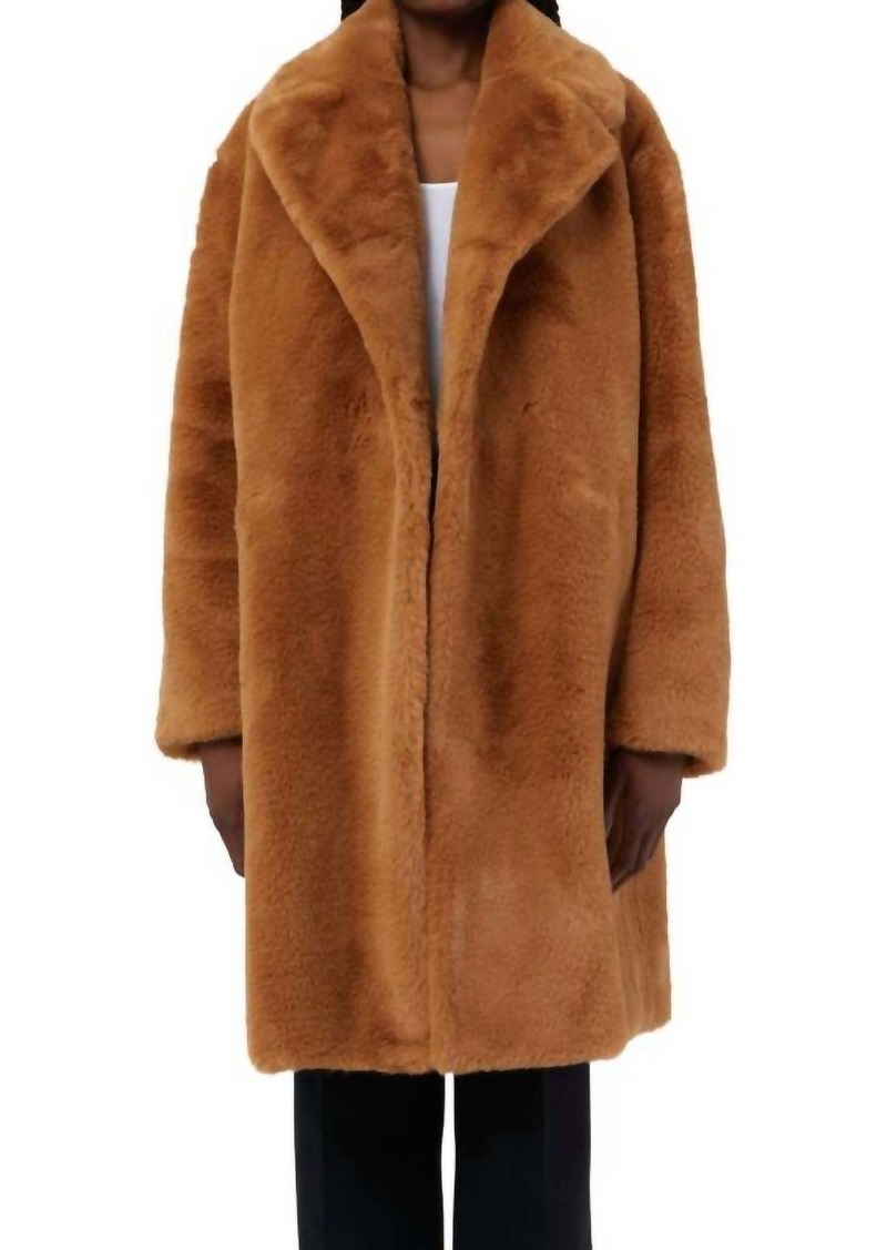 APPARIS Stella Faux Fur Coat In Brown