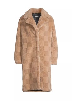 APPARIS Tikka Checkerboard Faux Shearling Coat