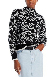 Aqua Animal Print Mock Neck Sweater - 100% Exclusive