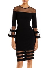 AQUA Bell-Sleeve Illusion Dress - 100% Exclusive