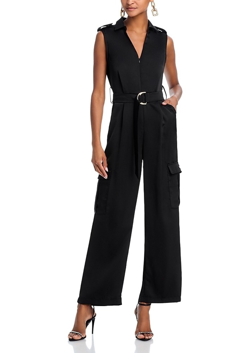 Aqua Belted Cargo Jumpsuit - Exclusive