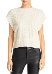 AQUA Cable Knit Extended Shoulder Sweater Vest - 100% Exclusive