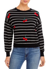 AQUA Cashmere Cherry Striped Sweater - 100% Exclusive