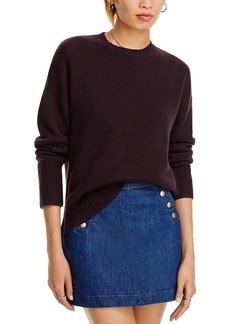 Aqua Cashmere Drop Shoulder High Low Crewneck Sweater - Exclusive