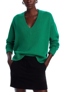 Aqua Cashmere Drop Shoulder V Neck Sweater - Exclusive