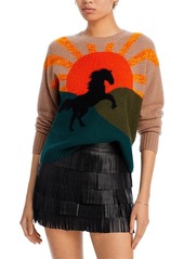 Aqua Cashmere Horse Intarsia Crewneck Cashmere Sweater - 100% Exclusive