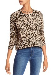AQUA Cashmere Leopard Print Cashmere Sweater - 100% Exclusive