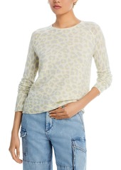 Aqua Cashmere Leopard Print Crewneck Cashmere Sweater - 100% Exclusive