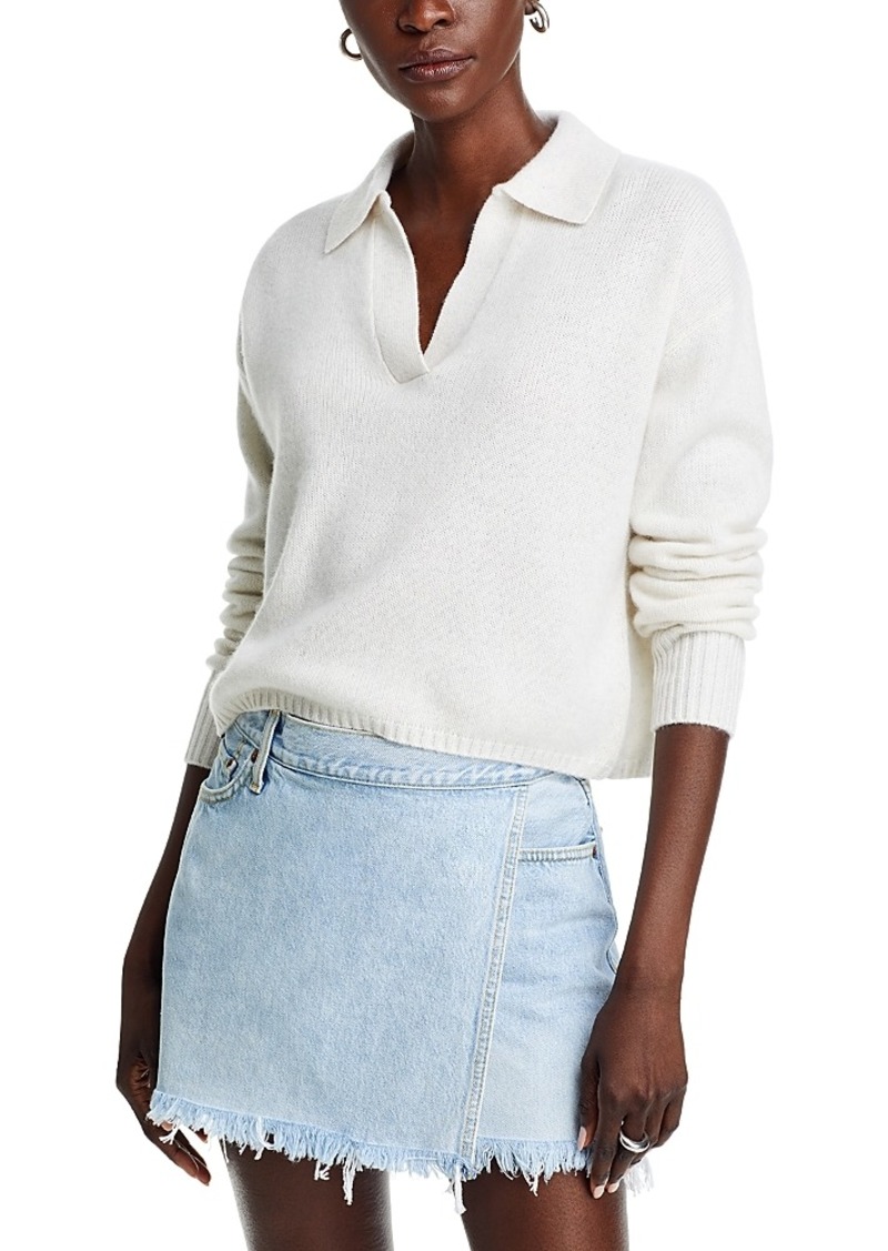 Aqua Cashmere Long Sleeve Polo Sweater - 100% Exclusive