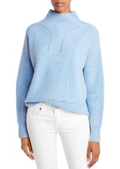 AQUA Cashmere Novelty Stitch Cashmere Mock Neck Sweater - 100% Exclusive