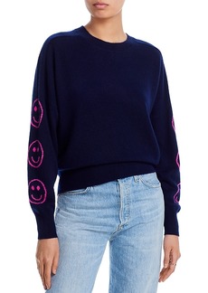 Aqua Cashmere Smiley Face Intarsia Crewneck Cashmere Sweater - 100% Exclusive