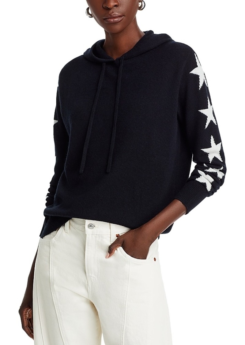 Aqua Cashmere Star Sleeve Hoodie Sweater - Exclusive