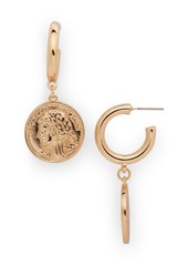 AQUA Coin Charm Hoop Earrings - 100% Exclusive