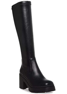 Aqua College Ria RIA01SC Knee-High Boots Womens Black Leather Waterproof MKAS332