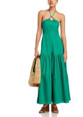 Aqua Cotton Halter Maxi Dress - 100% Exclusive