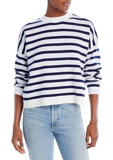 Aqua Cotton Stripe Drop Shoulder Sweater - 100% Exclusive