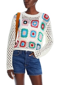 Aqua Crochet Granny Square Sweater - 100% Exclusive