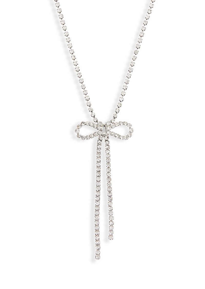 Aqua Crystal Bow Lariat Necklace, 17-20 - Exclusive