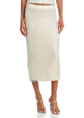 Aqua Crystal Embellished Mesh Midi Skirt - 100% Exclusive