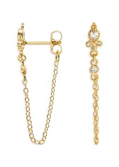 AQUA Cubic Zirconia Chain Drop Earrings