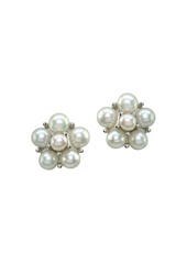 AQUA Cultured Freshwater Pearl Cluster Button Earrings - 100% Exclusive
