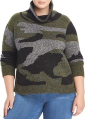 AQUA Curve Plus Size Knit Camo Turtleneck Sweater - 100% Exclusive