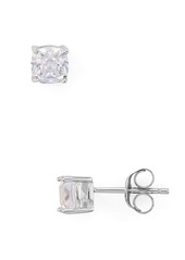 AQUA Cushion Cut Cubic Zirconia Stud Earrings in Platinum-Plated Sterling Silver - 100% Exclusive