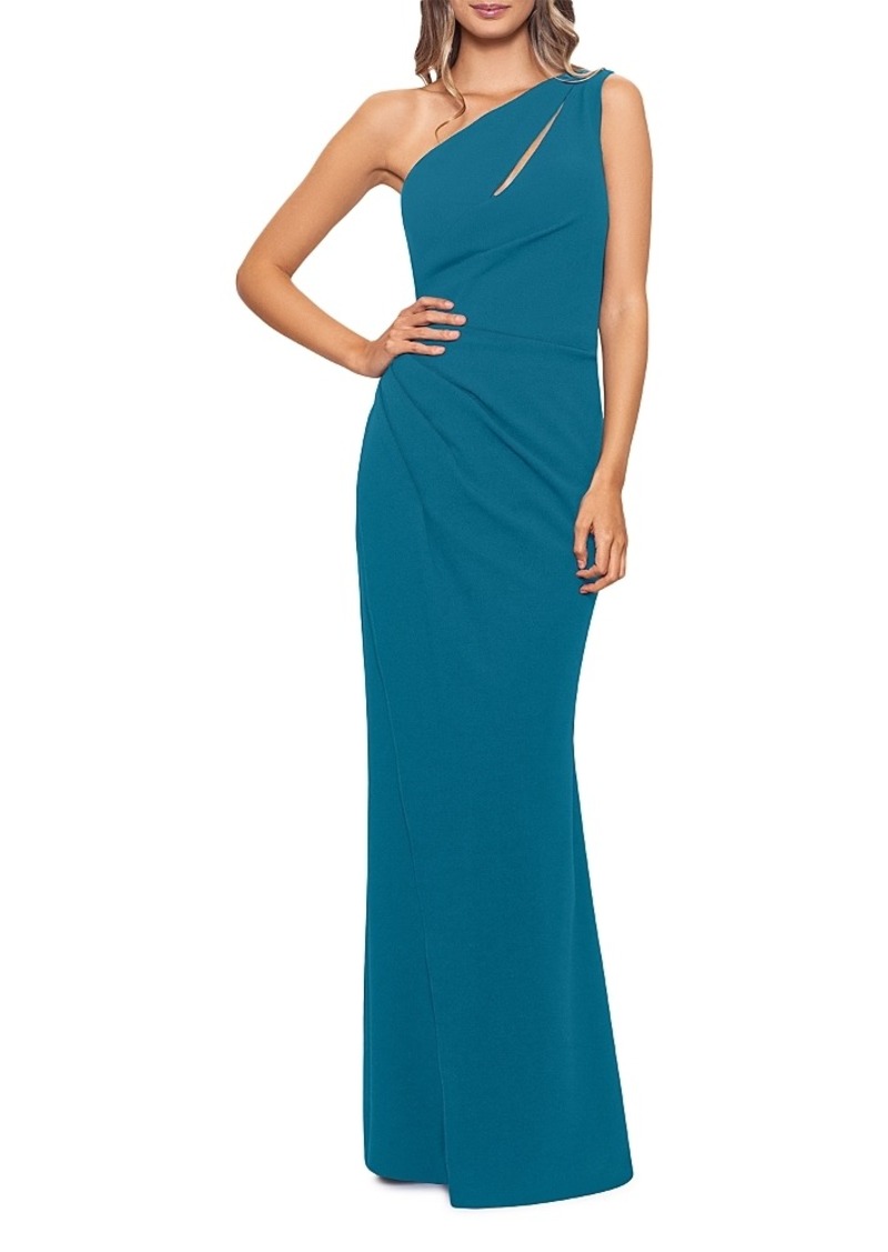 Aqua Cutout One Shoulder Gown - Exclusive