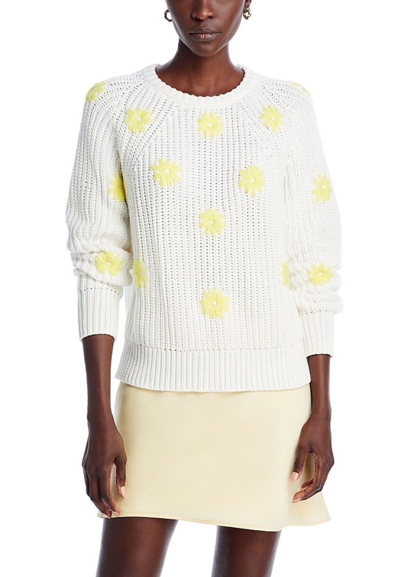 Aqua Daisy Embroidered Sweater - 100% Exclusive