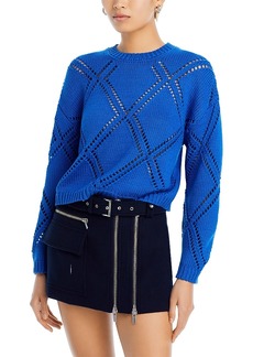 Aqua Diamond Stitch Crewneck Sweater - 100% Exclusive