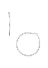 AQUA Dimpled Sterling Silver Medium Hoop Earrings - 100% Exclusive