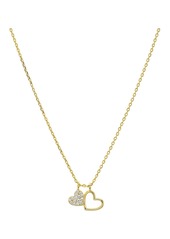 AQUA Double Heart Pendant Necklace in 14K Gold-Plated Sterling Silver or Sterling Silver, 16" - 100% Exclusive