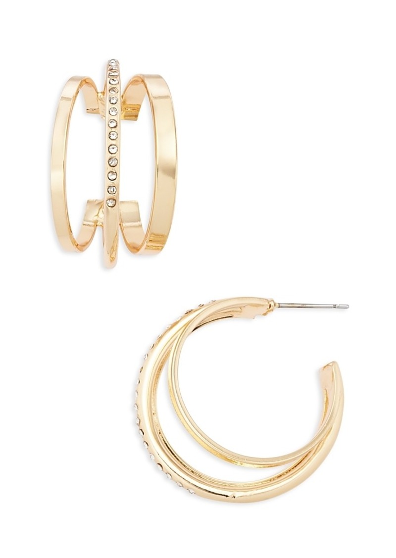 Aqua Double Hoop Earrings - Exclusive