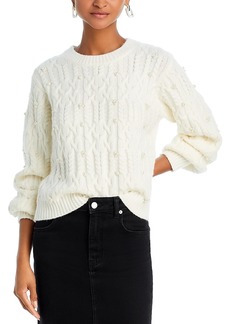 Aqua Embellished Cable Knit Sweater - 100% Exclusive