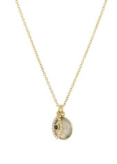 AQUA Evil Eye Charm & Stone Pendant Necklace in 18K Gold-Plated Sterling Silver, 16" - 100% Exclusive