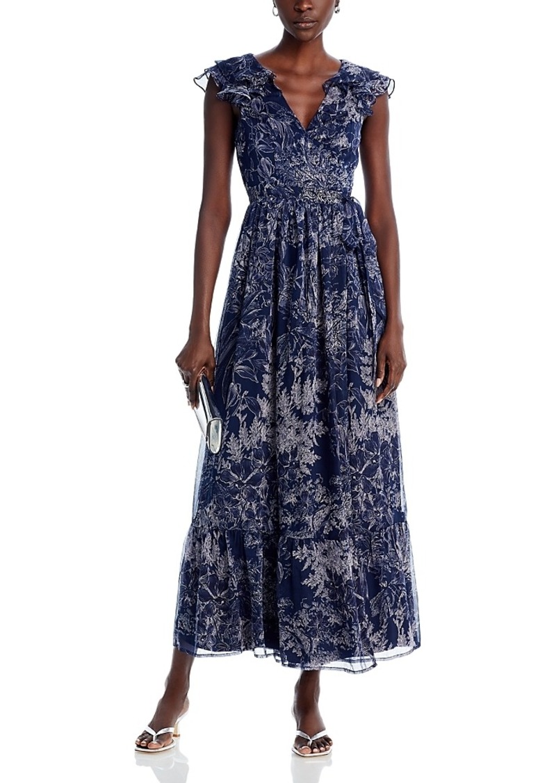 Aqua Floral Midi Wrap Dress - 100% Exclusive