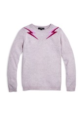 AQUA Girls' Double Lightning Bolt Cashmere Sweater, Big Kid - 100% Exclusive 