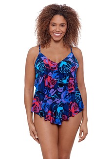 Aqua Green Women's Standard Triple Tier Tankini Top