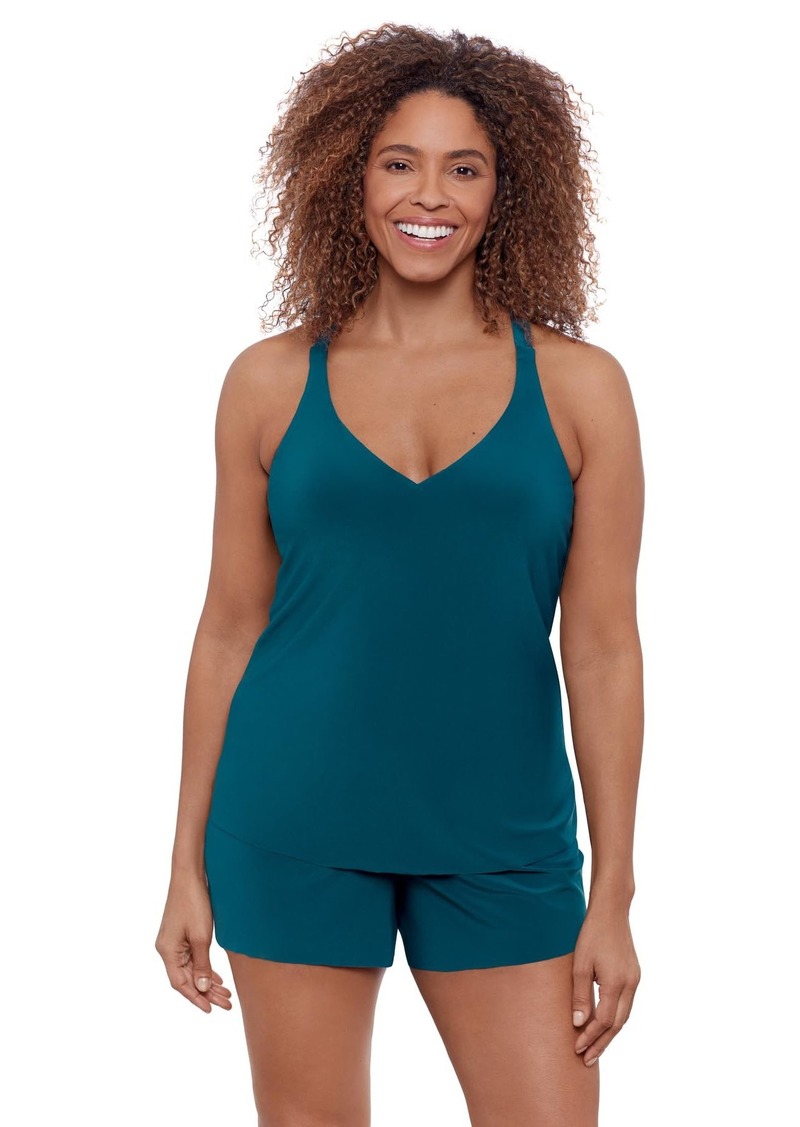 Aqua Green Women's Standard Y-Back Tankini Top