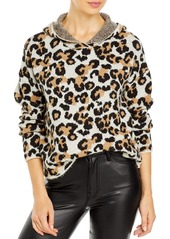 AQUA Hooded Leopard Print Sweater - 100% Exclusive