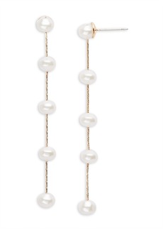 Aqua Imitation Pearl Drop Earrings - Exclusive