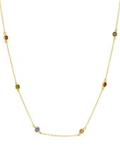 AQUA Indian Summer Multicolor Station Necklace in 18K Gold Tone-Plated Sterling Silver, 15" - 100% Exclusive