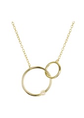 AQUA Interlocking Rings & Pearl 18K Gold-Plated Sterling Silver Necklace, 15" - 100% Exclusive