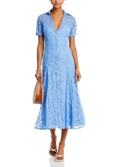 Aqua Lace Midi Shirt Dress - 100% Exclusive