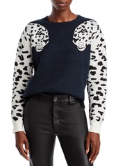 AQUA Leopard Intarsia Crewneck Sweater - 100% Exclusive