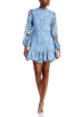 Aqua Long Sleeve Lace Dress - 100% Exclusive