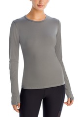 Aqua Long Sleeve Yoga Top with Thumbholes - 100% Exclusive
