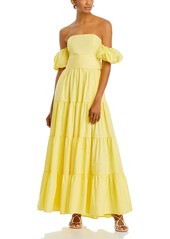 Aqua Off-the-Shoulder Maxi Dress - 100% Exclusive