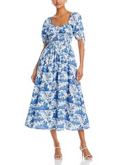 Aqua Palm Toile Midi Dress - 100% Exclusive