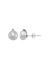 AQUA Pav� & Cultured Freshwater Pearl Stud Earrings in Sterling Silver - 100% Exclusive